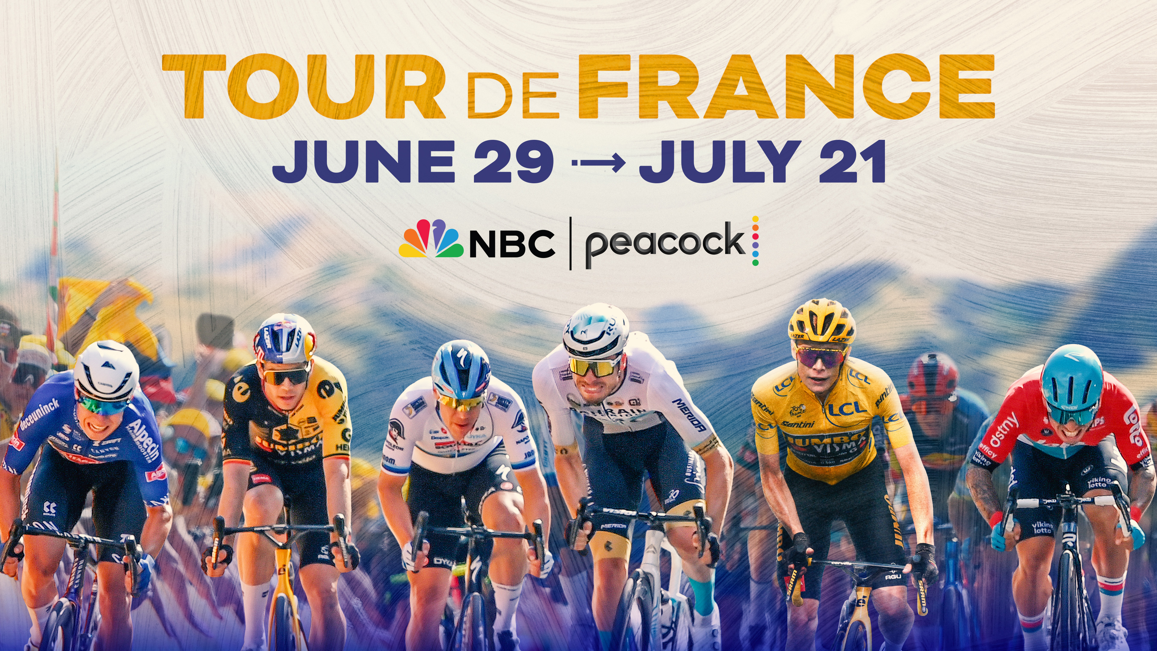 Key art of cyclists for the Tour de France