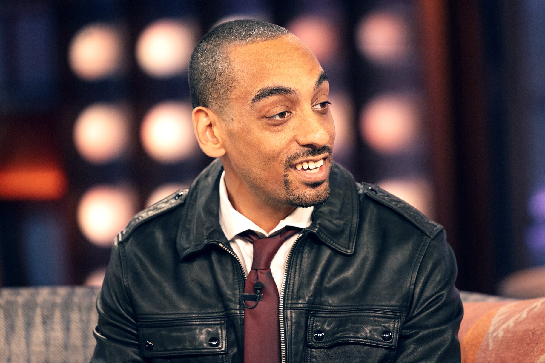 Morgan Stevenson Cooper sitting as a guest on the Kelly Clarkson Show