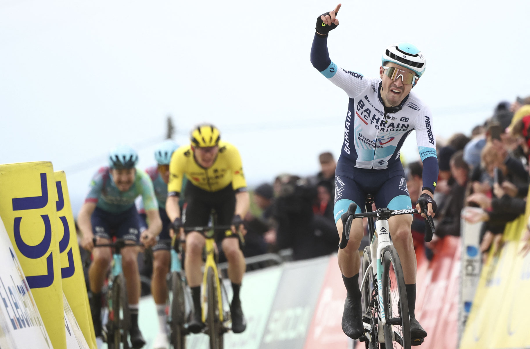 Cyclists compete in the 2025 Paris-Nice cycling race.