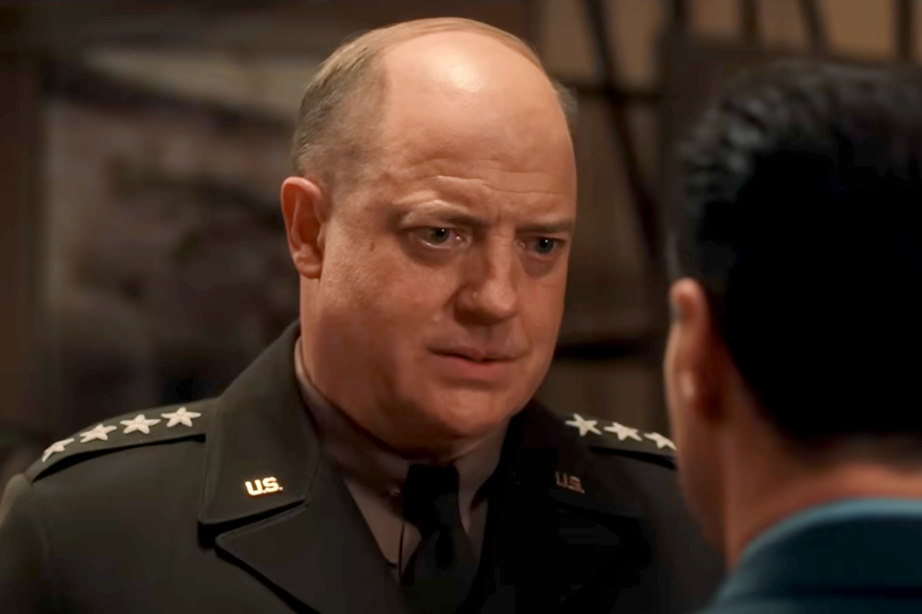 Brendan Fraser as Dwite Eisenhower in the film Pressure (2026).