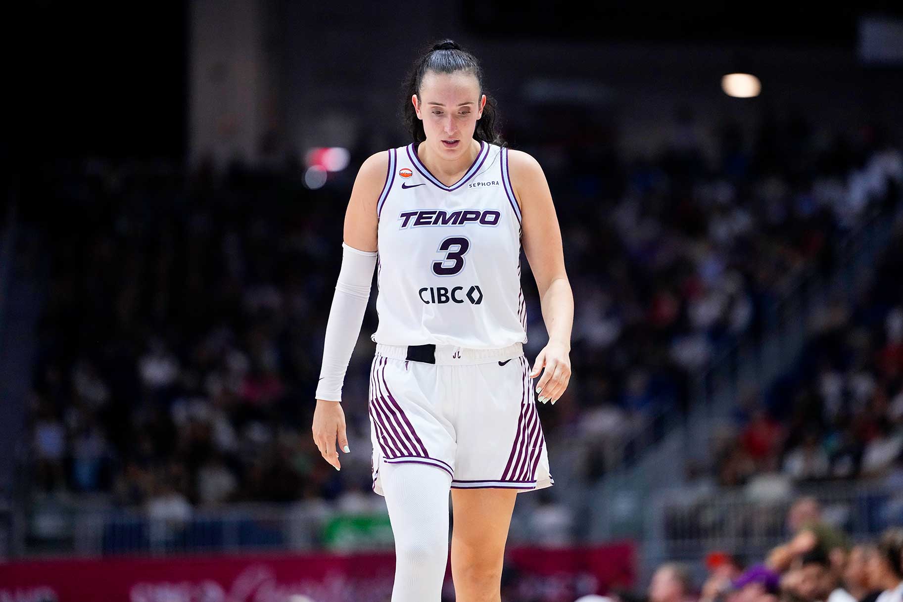 Marina Mabrey of the Toronto Tempo looks on during the game against the Washington Mystics.