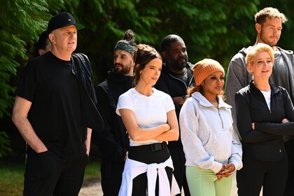 The cast stands outside on The Traitors Episode 405.&nbsp;