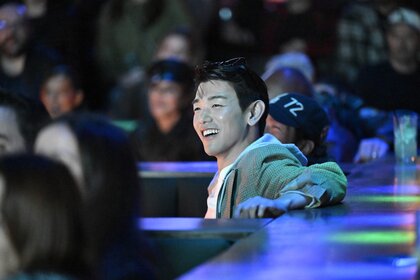 Eric Nam smiles at The Traitors Season 4 Premiere Watch Party.