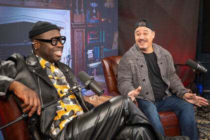 Bob The Drag Queen and Boston Rob Mariano hosting The Official Traitors Podcast for Season 1