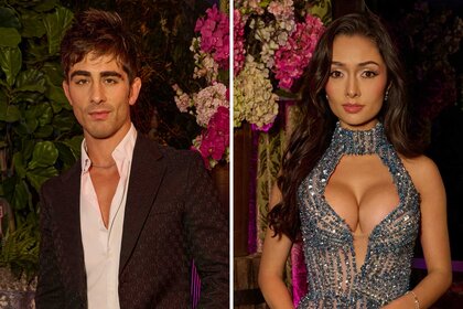 A split of Jason Cohen and Angelica Jensen during the Vanderpump Rules Season 12 Reunion.