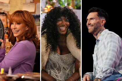 A split of Happy's Place, The Real Housewives of Beverly Hills, and The Voice.