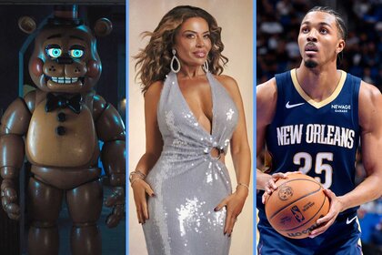 A split of Freddy Fazbear, Dolores Cantania, and Trey Murphy III.