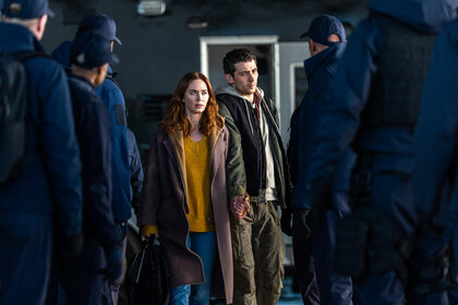 Emily Blunt and Josh O'Connor in Disclosure Day (2026), directed by Steven Spielberg.