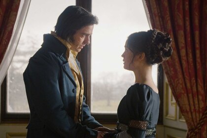 Adam Boyce, Duke of Kielder, looking at Persephone Lancaster in Seeking Persephone Season 1.