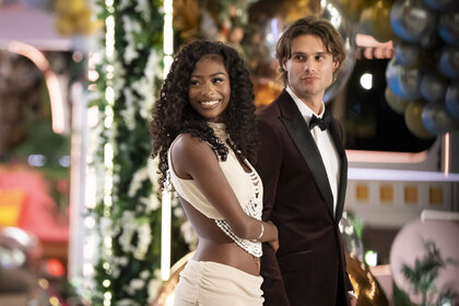 Trinity Celeste Tatum and Bryce Alakai Dettloff while winning Love Island USA Season 8