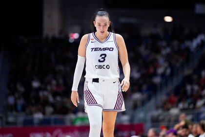 Marina Mabrey of the Toronto Tempo looks on during the game against the Washington Mystics.