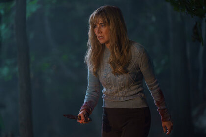 Linda Cardellini as Pam Voorhees on Crystal Lake Season 1.