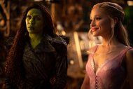 Elphaba (Cynthia Erivo) and Glinda (Ariana Grande)&nbsp;stand next to each other in Wicked For Good (2025).