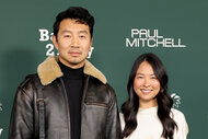 Simu Liu and Allison Hsu at a Baby to Baby event red carpet