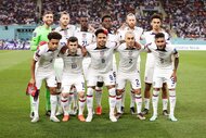 USA team line up before the FIFA World Cup Qatar 2022 Round of 16 match between Netherlands and USA.