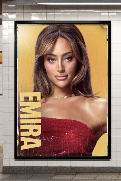 Emira D’Spain on a poster in a NYC street.