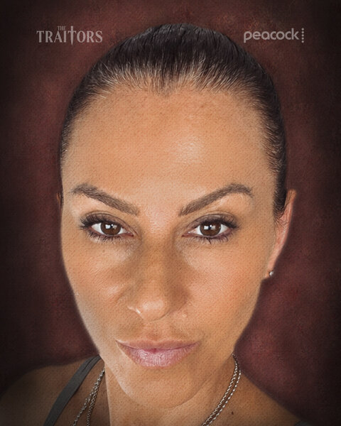 Rachel Robinson's cast portrait in The Traitors Season 6.