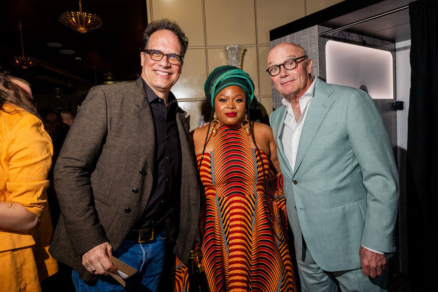 Diedrich Bader, Gbemisola Ikumelo, and Creed Bratton