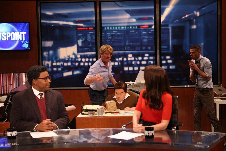 Miles Teller SNL Newsroom