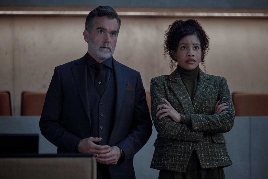 Peter and Parker looking off in The Copenhagen Test Season 1 Episode 8.