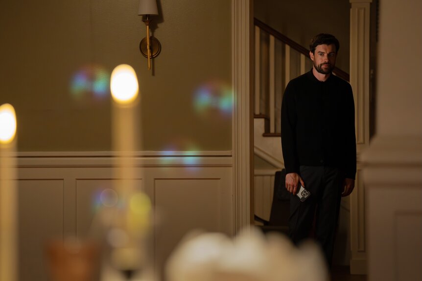 Rob (Jack Whitehall) stares at a candle in The Burbs Episode 108.