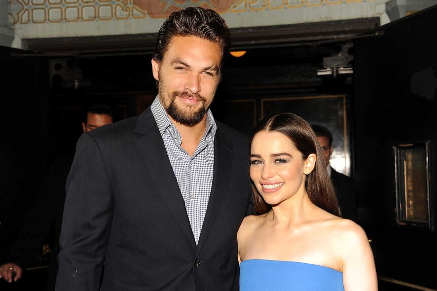 Jason Momoa and Emilia Clarke arrive at the premiere of Game Of Thrones Season 3 at TCL Chinese Theatre on March 18, 2013 in Hollywood, California.