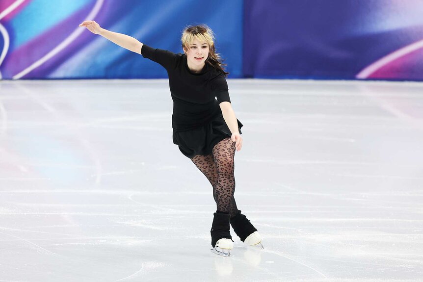 Alysa Liu of Team United States skating on ice during a training ahead of the Milano Cortina 2026 Winter Olympics.