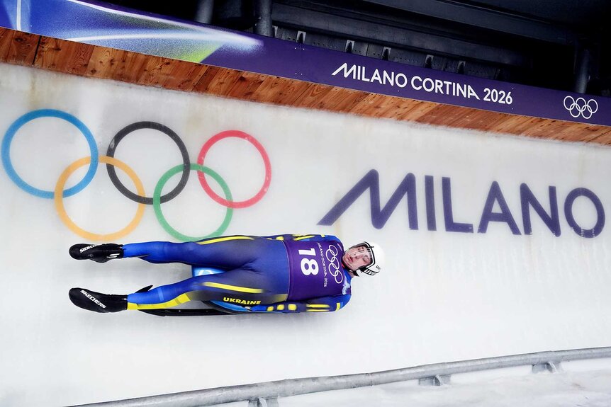 Ukraine's Andriy Mandziy during a Luge training run ahead of the&nbsp;Milano Cortina 2026 Winter Olympics.