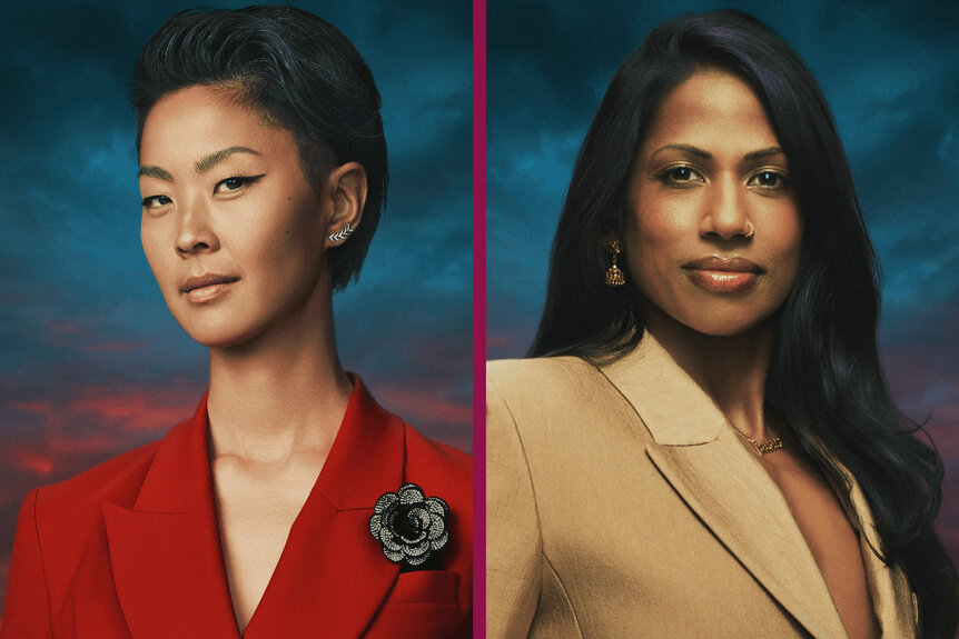 A split featuring Kristen Kish and&nbsp;Natalie Anderson on The Traitors Season 4.