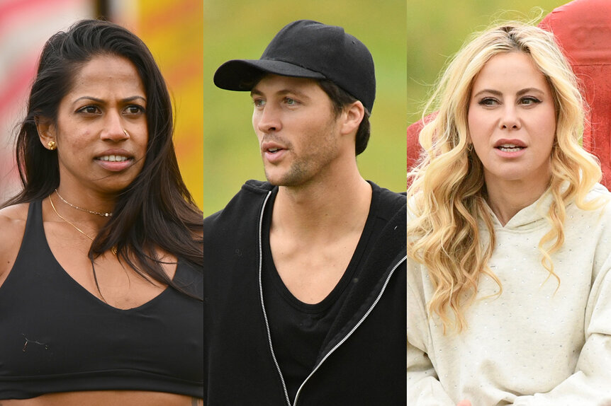 Split of Natalie Anderson, Rob Rausch, and Tara Lipinski during The Traitors Season 4