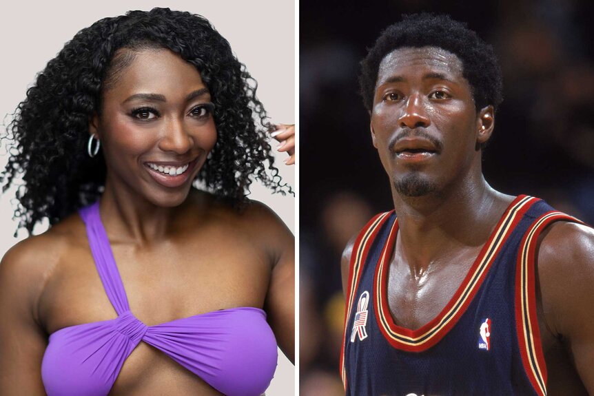 A split of Aniya Harvey and father, Donnell Harvey.