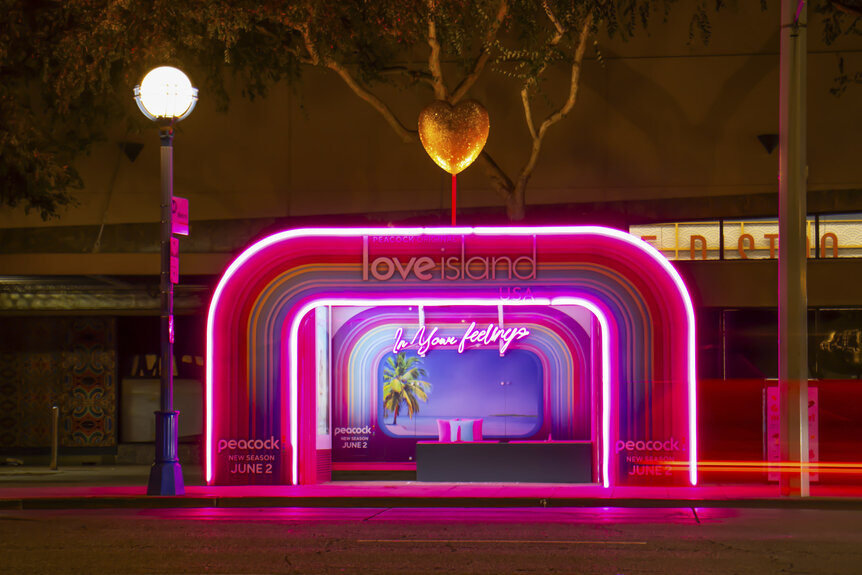 Designed bus shelters for Love Island USA Season 8.
