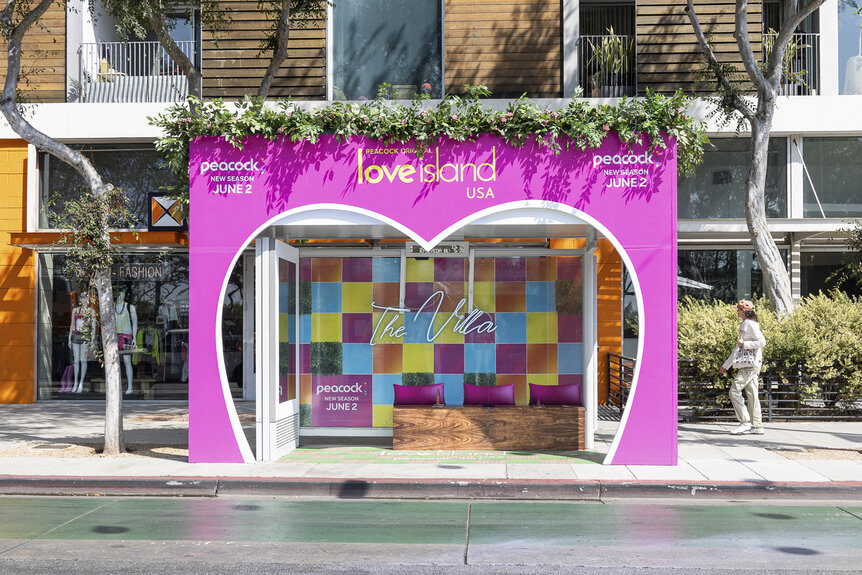 Designed bus shelters for Love Island USA Season 8.